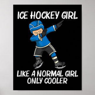 Affiche Hockey sur glace drôle pour filles enfants patinoi