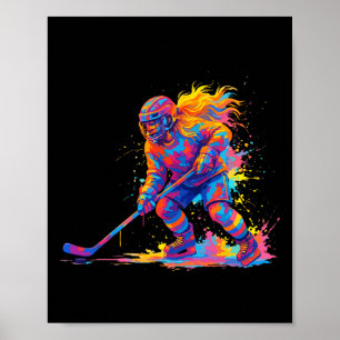 Affiche Hockey sur glace et graphique de hockey sur glace