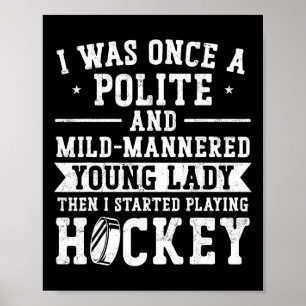 Affiche Hockey sur glace Fille Vintage J'étais une fois un