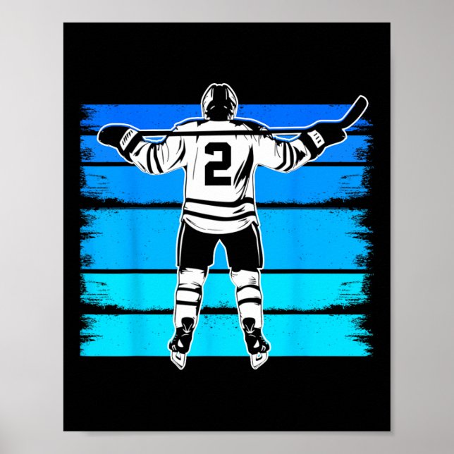 Affiche Hockey sur glace garçons numéro 2 2e anniversaire  (Devant)