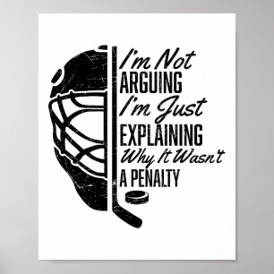 Affiche Hockey sur glace Hockey drôle Joueur de hockey Je 