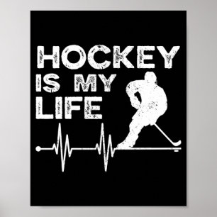 Affiche Hockey sur glace Le hockey vintage est ma vie Perf