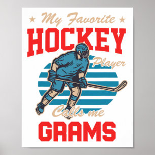 Affiche Hockey sur glace Mon joueur de hockey préféré m'ap