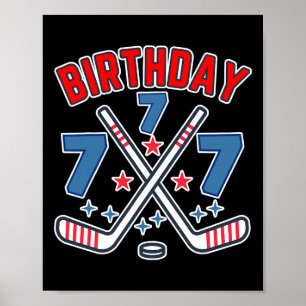 Affiche Hockey sur glace Sept Anniversaire Garçon 7e Fête