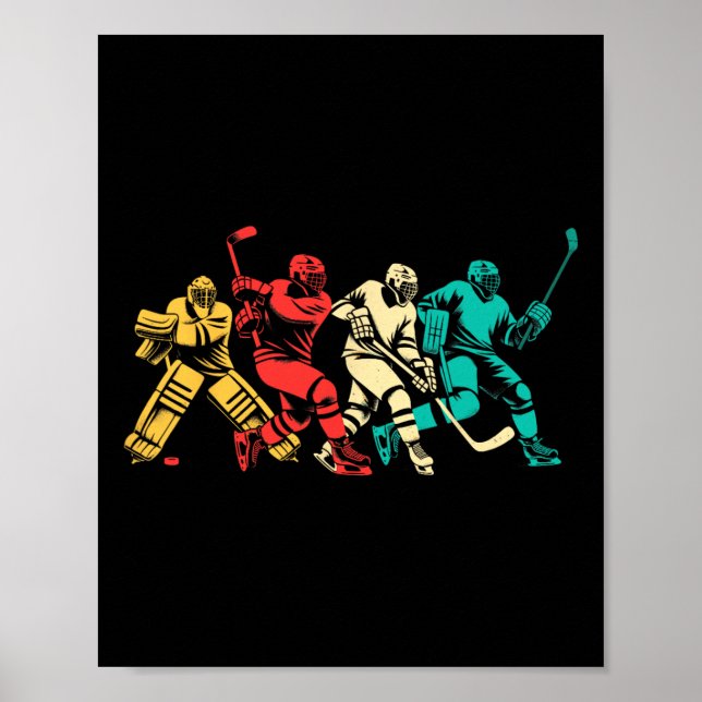 Affiche Hockey sur glace vintage  (Devant)