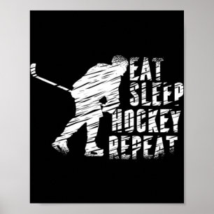 Affiche Hockey sur glace vintage cool Dormir Dormir Hockey