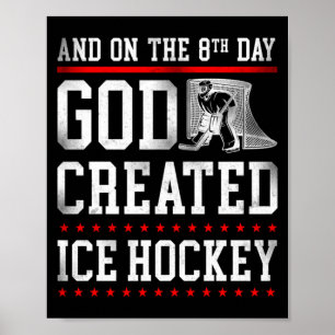 Affiche Hockey sur glace Vintage Foi Dieu Performance