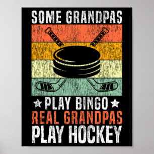 Affiche Hockey sur glace Vintage Grand-père Rétro Certains