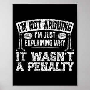 Affiche Hockey sur glace Vintage Je ne discute pas, j'expl