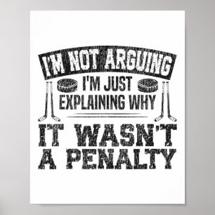 Affiche Hockey sur glace Vintage Je ne discute pas, j'expl