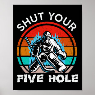 Affiche Hockey sur glace Vintage Rétro Fermez Votre Cinqui