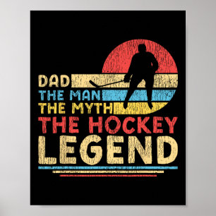 Affiche Hockey sur glace Vintage Rétro Papa Père Papa L'ho