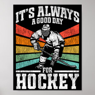 Affiche Hockey sur glace Vintage Retro Une Bonne Journée P