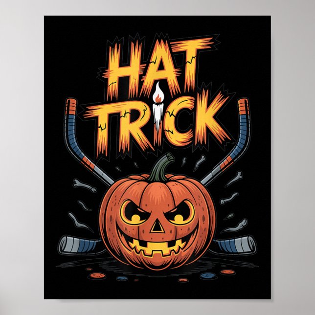 Affiche Hockey Trick Halloween Soky Pumpkin Ice Hockey Hal (Devant)