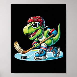 Affiche Hockeysaurus Dinosaure Hockey sur Glace Trex Enfan