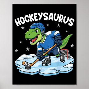 Affiche Hockeysaurus Drôle Dinosaure Hockey Enfants Hockey