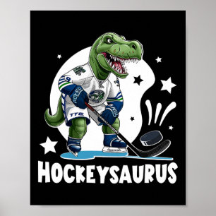 Affiche Hockeysaurus Drôle Dinosaure Hockey Enfants Hockey