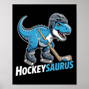 Affiche Hockeysaurus Joueur de Hockey sur Glace Dinosaure