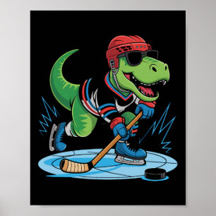Affiche Hockeysaurus T-rex Dinosaure de Hockey