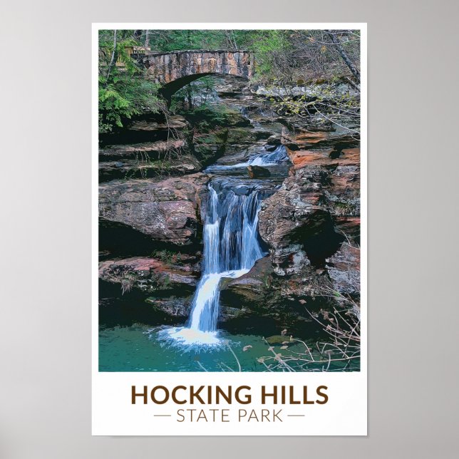 Affiche Hocking Hills State Park Ohio Art (Devant)