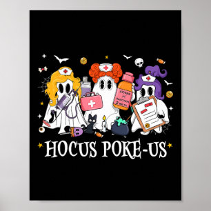 Affiche Hocus Poke-us Witse Nurse Funny Halloween Éffrayan