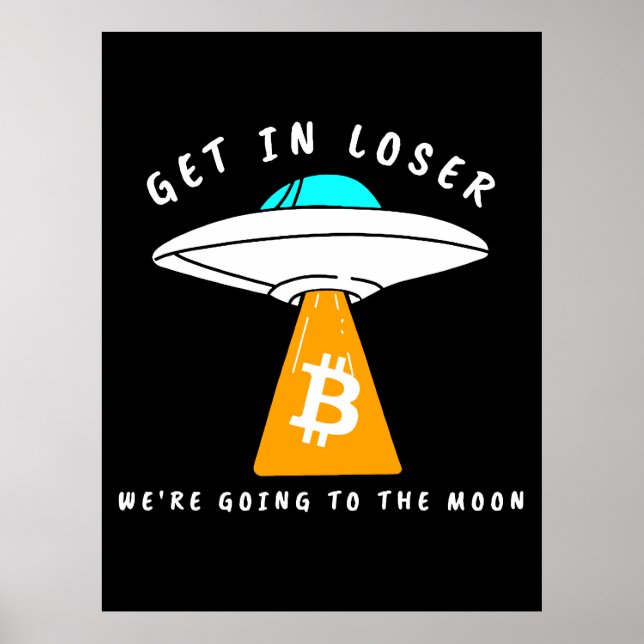 Affiche Hodl - Lune - OVNI - BITCOIN - Crypto (Devant)