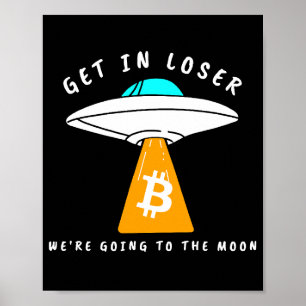 Affiche Hodl - Lune - OVNI - BITCOIN - Crypto