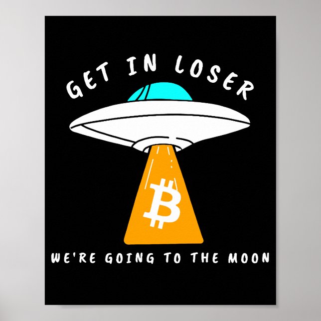 Affiche Hodl - Lune - OVNI - BITCOIN - Crypto (Devant)