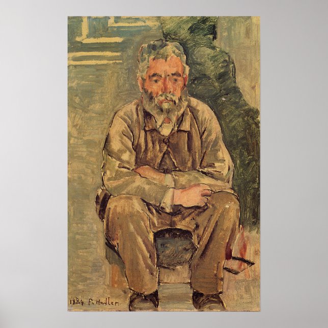 Affiche Hodler - Homme barbu assis 1884 (Devant)
