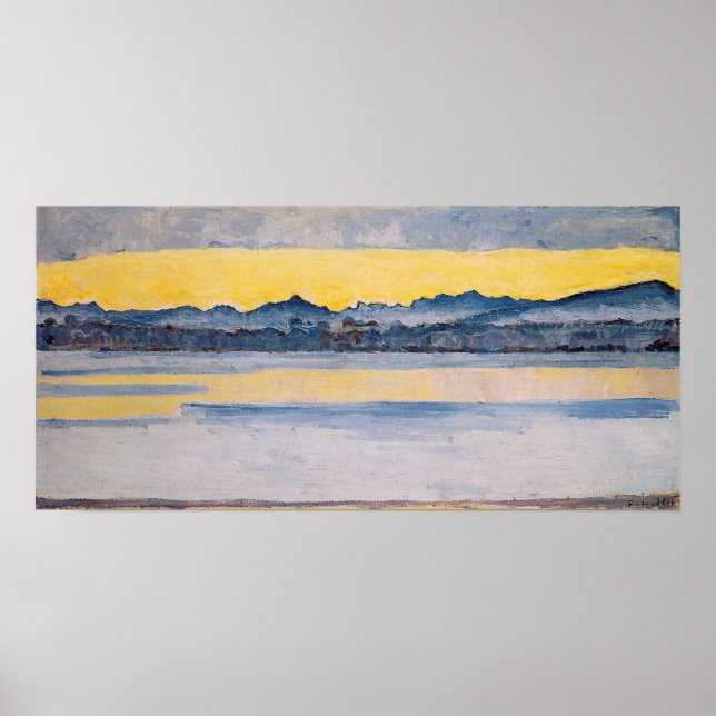 Affiche Hodler - Lac Léman Avec Le Mont Blanc À L'Aube ... (Devant)