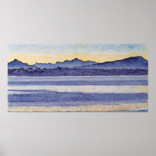 Affiche Hodler - Lac Léman Avec Mont Blanc Au Matin L...