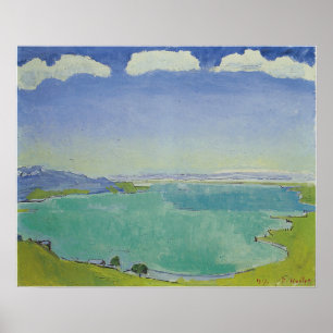 Affiche Hodler - Lac Léman De Caux 1917