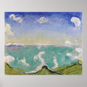 Affiche Hodler - Paysage De Caux Avec Nuages En Hauteur 19