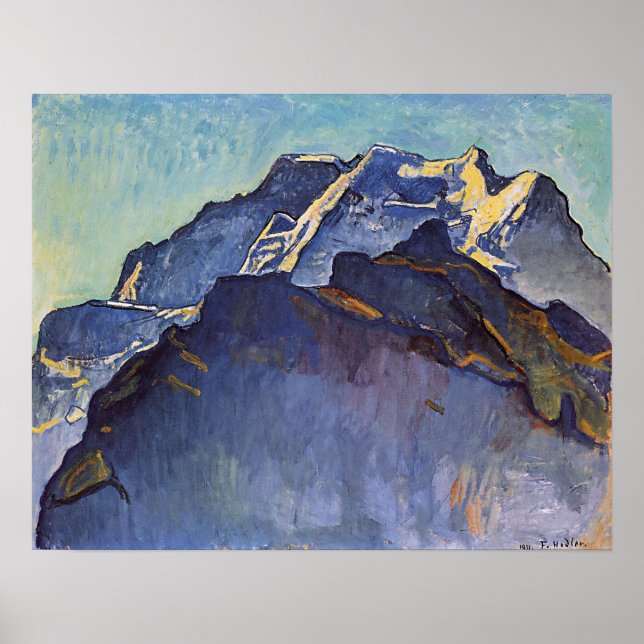 Affiche Hodler - Vierge Massif et moine noir 1911 (Devant)