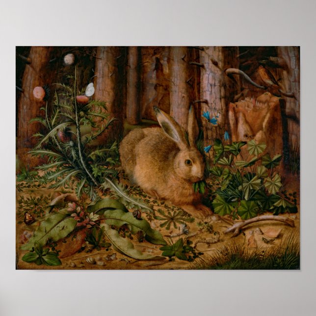 Affiche Hoffmann Hare Forest Nature Painting (Devant)