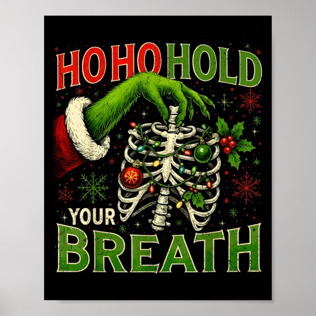 Affiche Hoho Hold Your Breath Funny Nurse Christmas  (Devant)