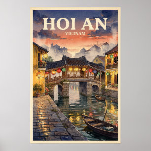 Affiche Hoi An Vietnam Voyage Rétro