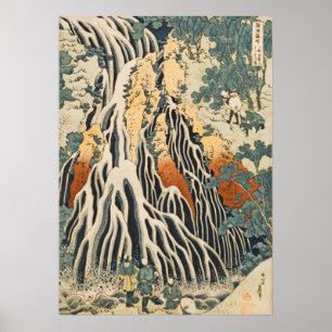 Affiche Hokusai - Cascade d'Amida
