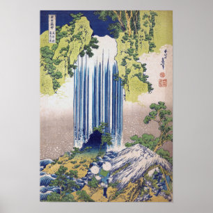 Affiche Hokusai - Cascade de Yoro, province de Mino