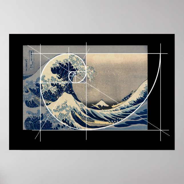 Affiche Hokusai rencontre Fibonacci, Version (Devant)