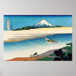 Affiche Hokusai - rivière Tama dans la province de Musashi