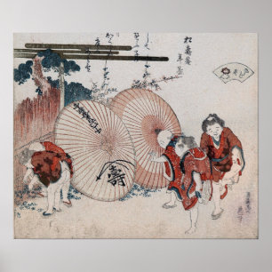 Affiche Hokusai - Un jeu de correspondance de coquillages