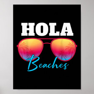 Affiche Hola Beach Vacances été Hawaii