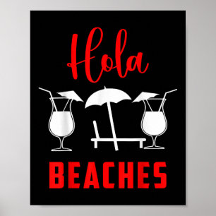 Affiche Hola Pineapple Soda Girl Sur Les Plages Au Coucher