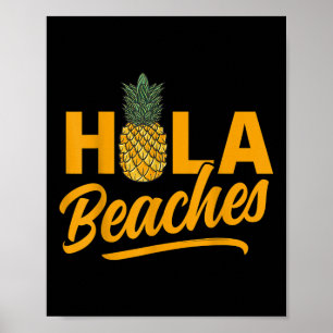 Affiche Hola Plages Funny Ananas Été