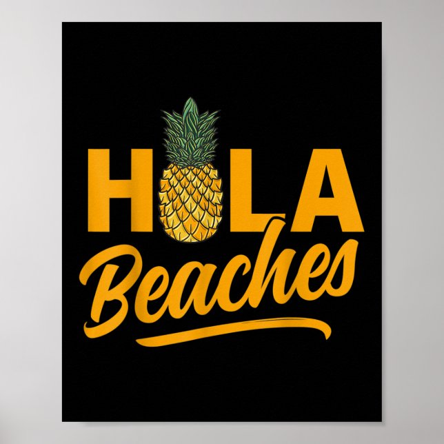 Affiche Hola Plages Funny Ananas Été (Devant)
