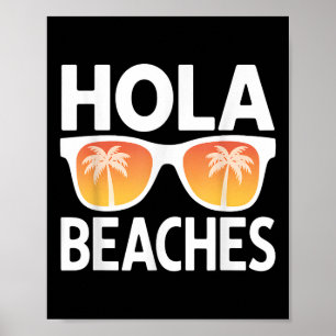 Affiche Hola Plages Palm Trees Sungles Vacances Été Vi
