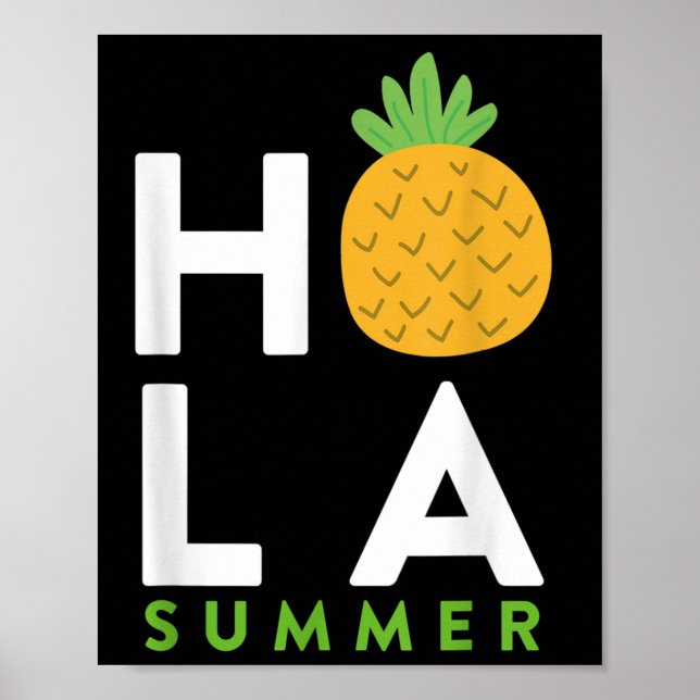 Affiche Hola Summer _ Plages de l'ananas Lover Vacances (Devant)