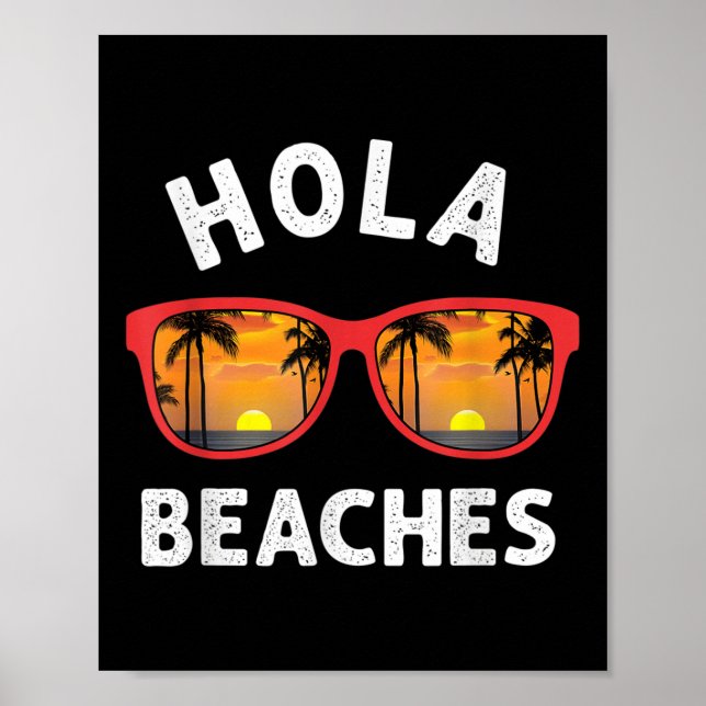 Affiche Hola Sungles Beaches Island Sunset Beach Travel Va (Devant)