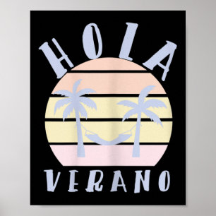 Affiche Hola Verano Latino Hispanique Maman Summer Beach V
